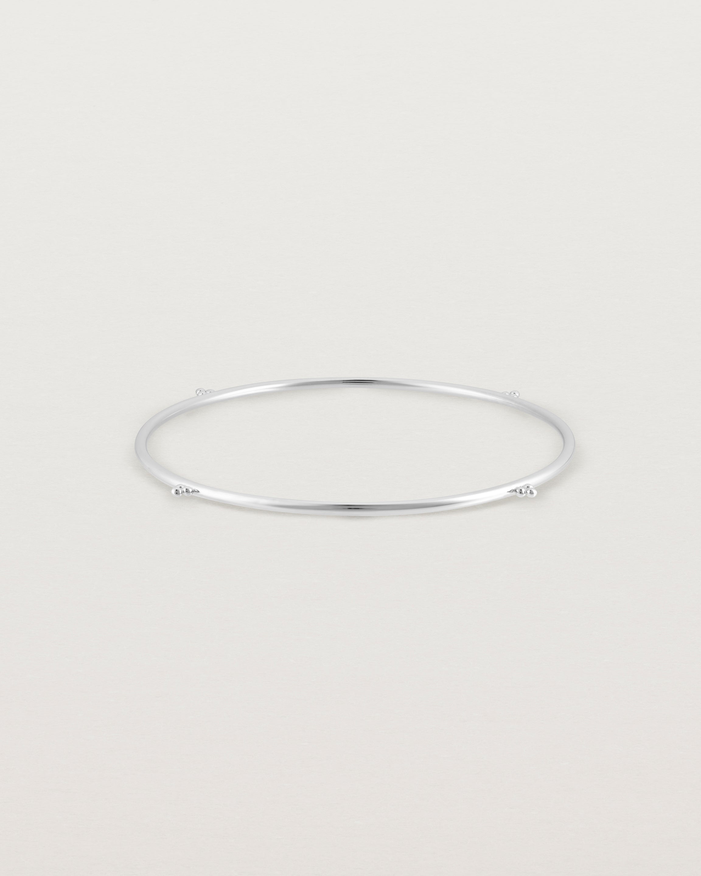 Front view of the Alya Bangle in Sterling Silver.