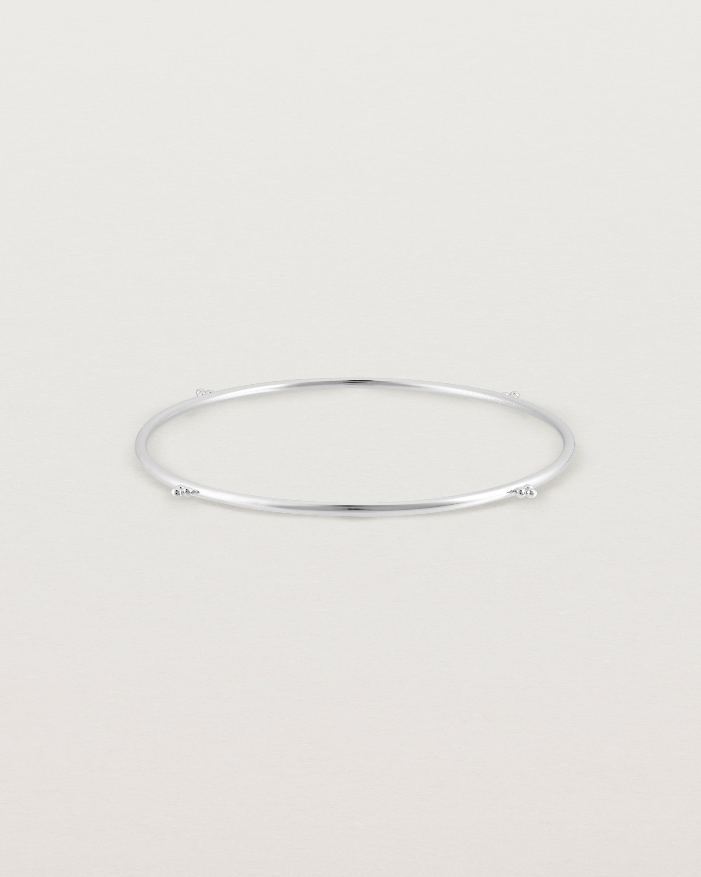 Front view of the Alya Bangle in Sterling Silver.
