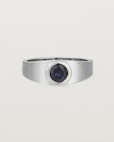 Front view of the Amos Ring | Australian Sapphire in White Gold.