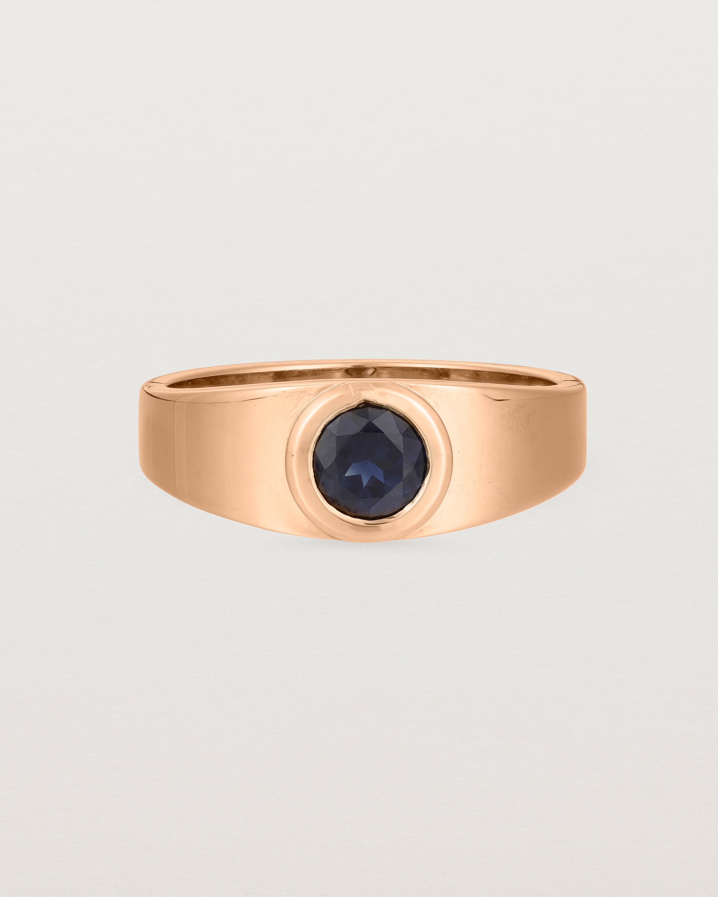 Front view of the Amos Ring | Australian Sapphire in Rose Gold.