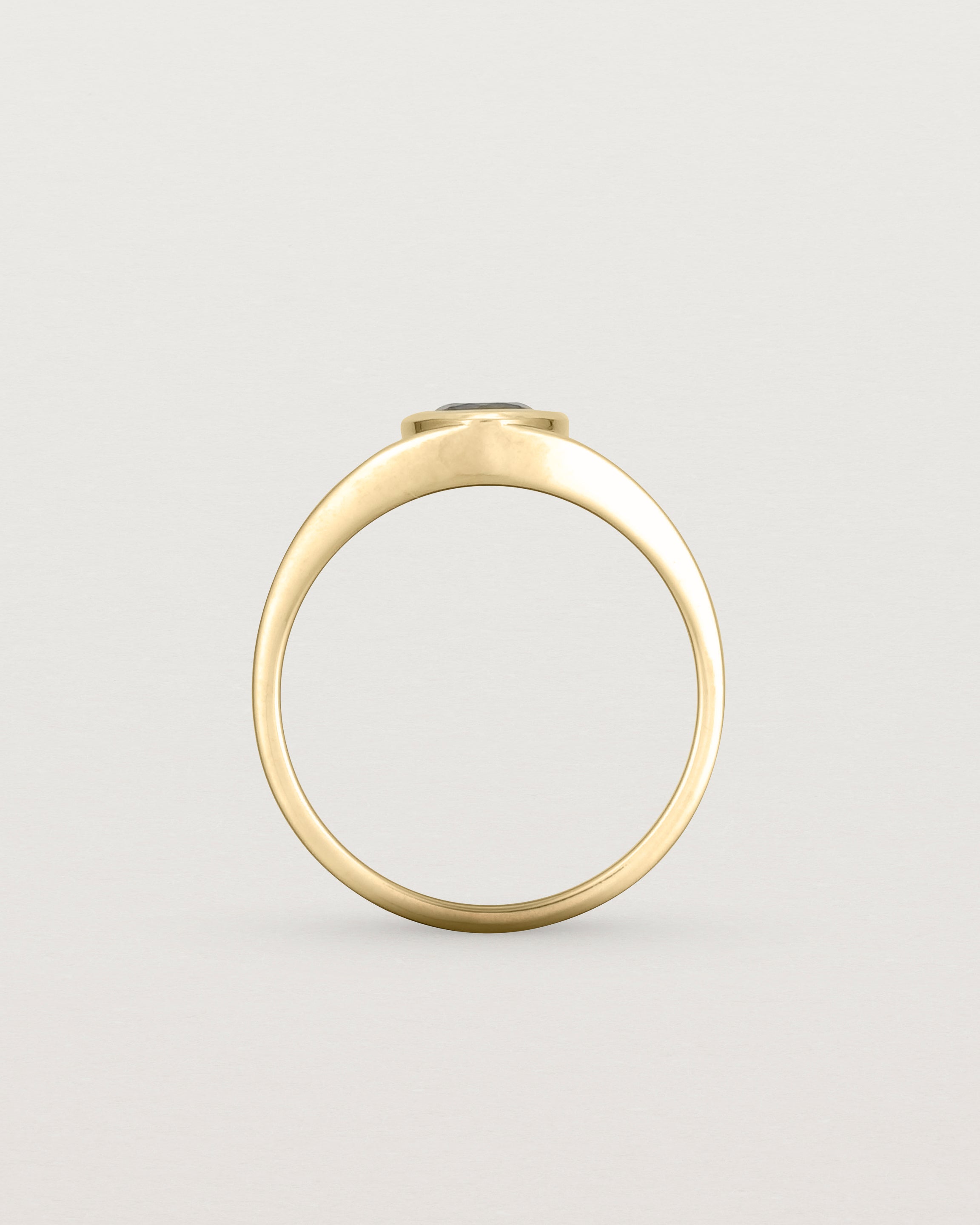 Standing view of the Amos Ring | Australian Sapphire in Yellow Gold.