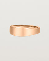 Angled view of the Amos Ring in Rose Gold.