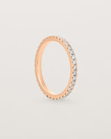 rose gold ring with white diamonds