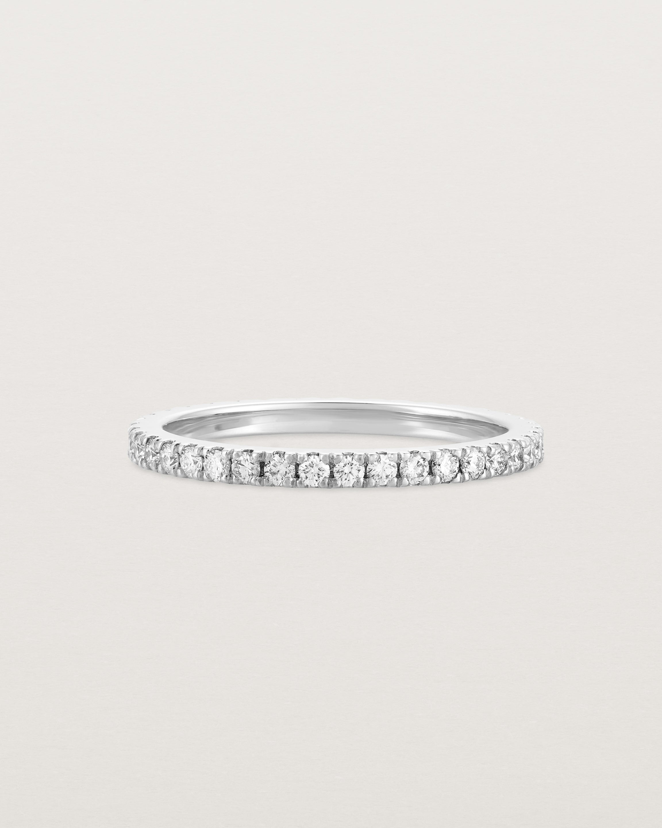 white gold ring with white diamonds