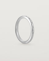 Standing view of Bold Curve Ring | 2mm | Diamonds | White Gold.