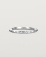 Front view of Bold Curve Ring | 2mm | Diamonds | White Gold.