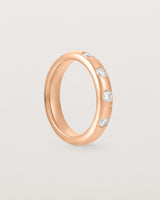 Standing View of Bold Curve Ring | 4mm | Diamonds | Rose Gold