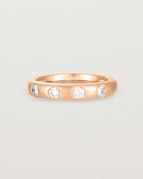 Angled View of Bold Curve Ring | 4mm | Diamonds | Rose Gold