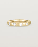 Angled View of Bold Curve Ring | 4mm | Diamonds | Yellow Gold