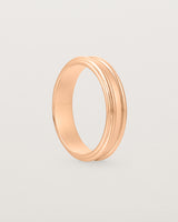 Standing view of the Border Wedding Ring | 5mm | Rose Gold.