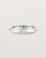 white gold ring with three diamonds