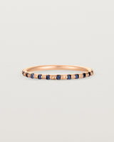 Front View of Cascade Round Profile Wedding Ring | Sapphire | Rose Gold