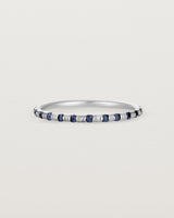 Front View of Cascade Round Profile Wedding Ring | Sapphire | White Gold 