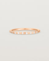 Side View of Cascade Round Profile Wedding Ring | Diamonds | Rose Gold