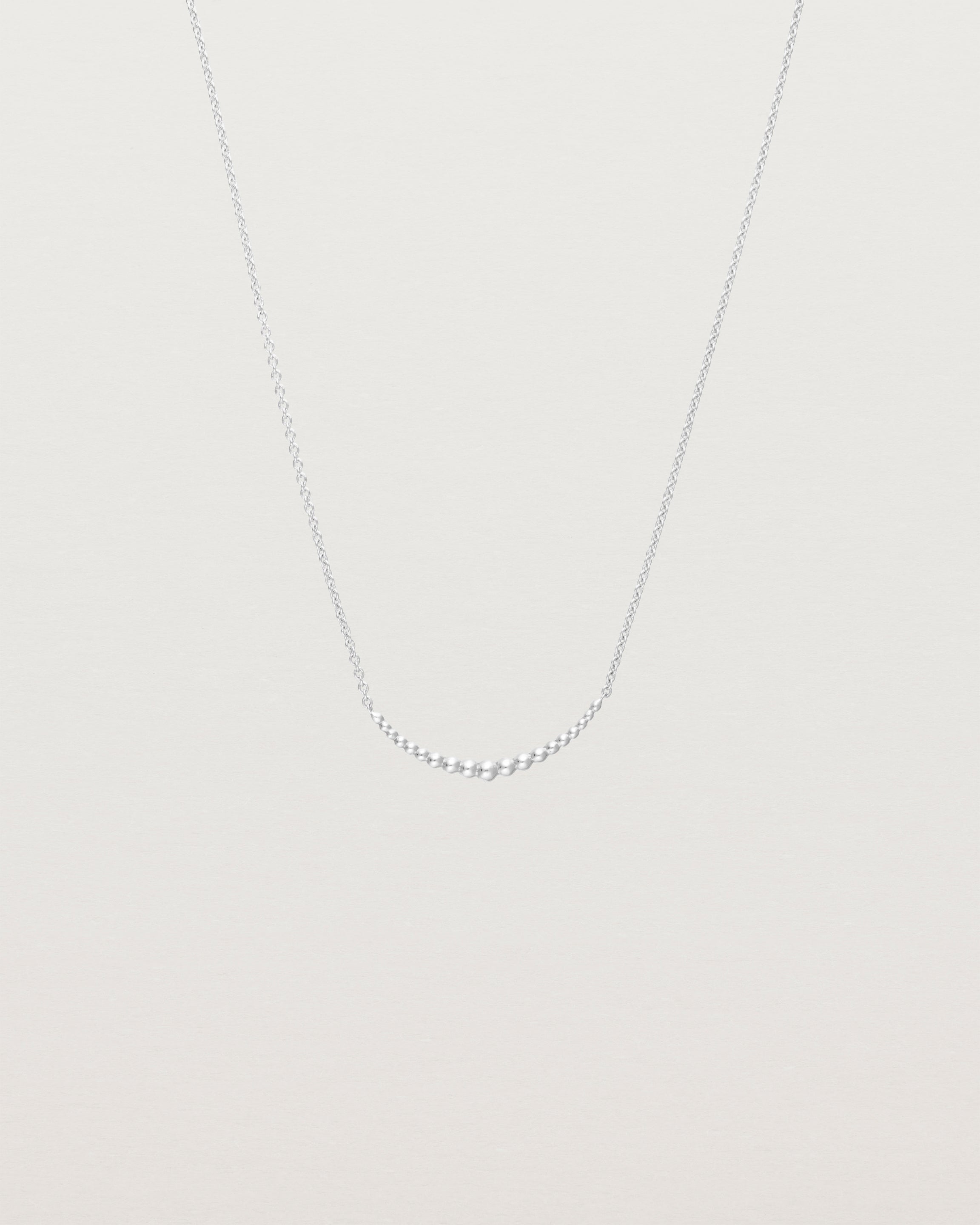 Front view of the Crescent Necklace in Sterling Silver.