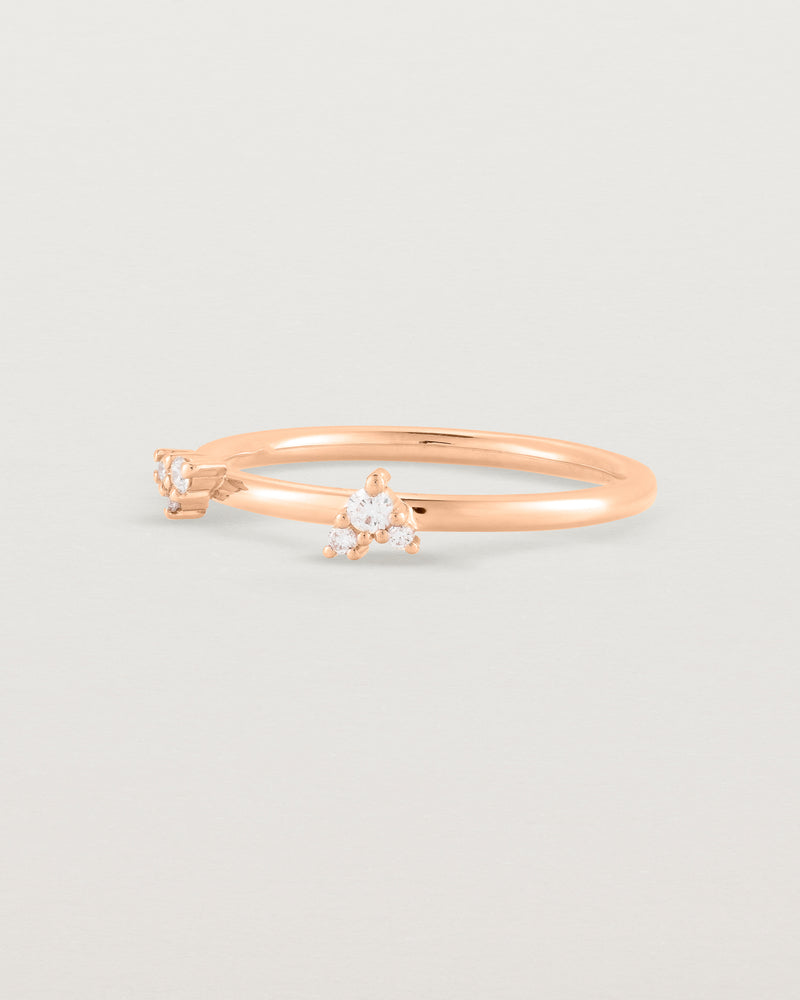 Angled view of the Della Cluster Ring | Diamond in Rose Gold.