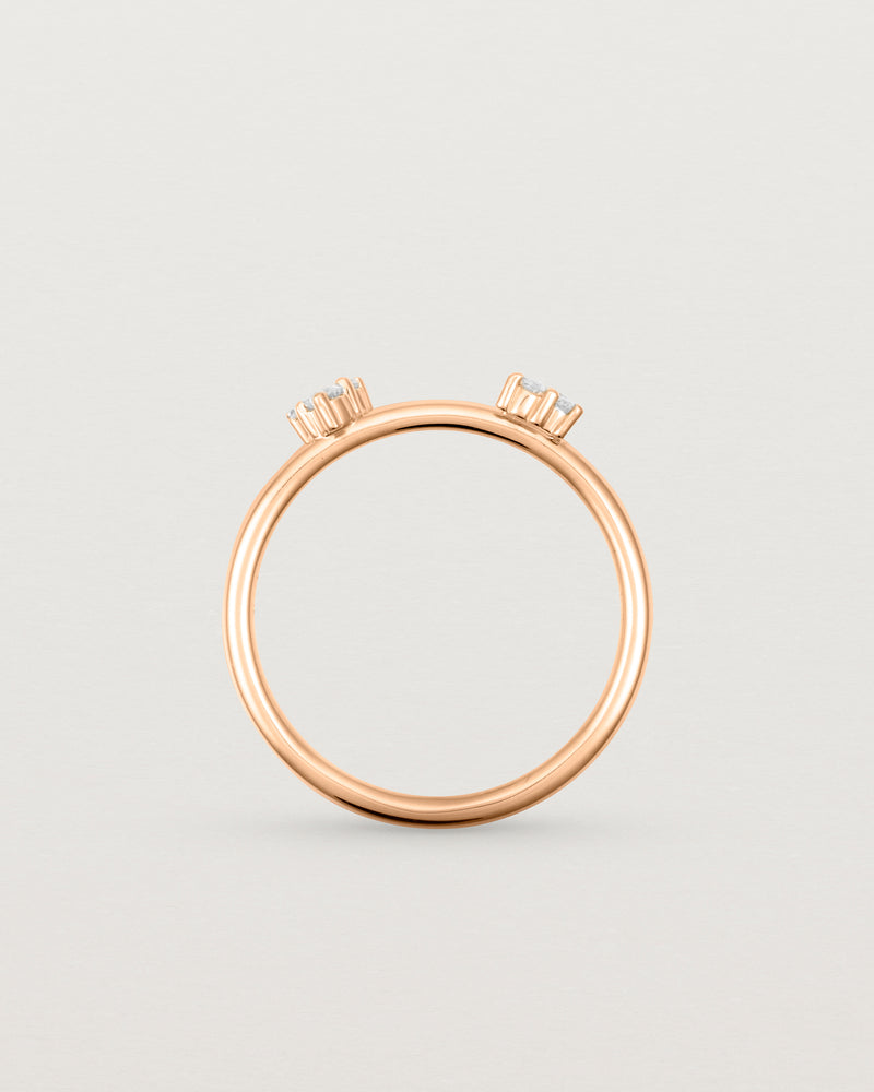 Standing view of the Della Cluster Ring | Diamond in Rose Gold.