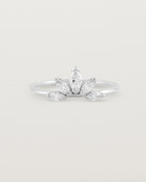 Front view of the Sun Ring | Diamond in White Gold.