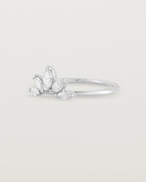 Angled view of the Sun Ring | Diamond in White Gold.