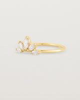 Angled view of the Sun Ring | Diamond in Yellow Gold.