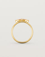 Standing view of the Sun Ring | Diamond in Yellow Gold.