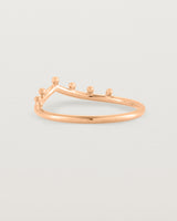 Back view of the Dotted Gentle Point Ring in Rose Gold.