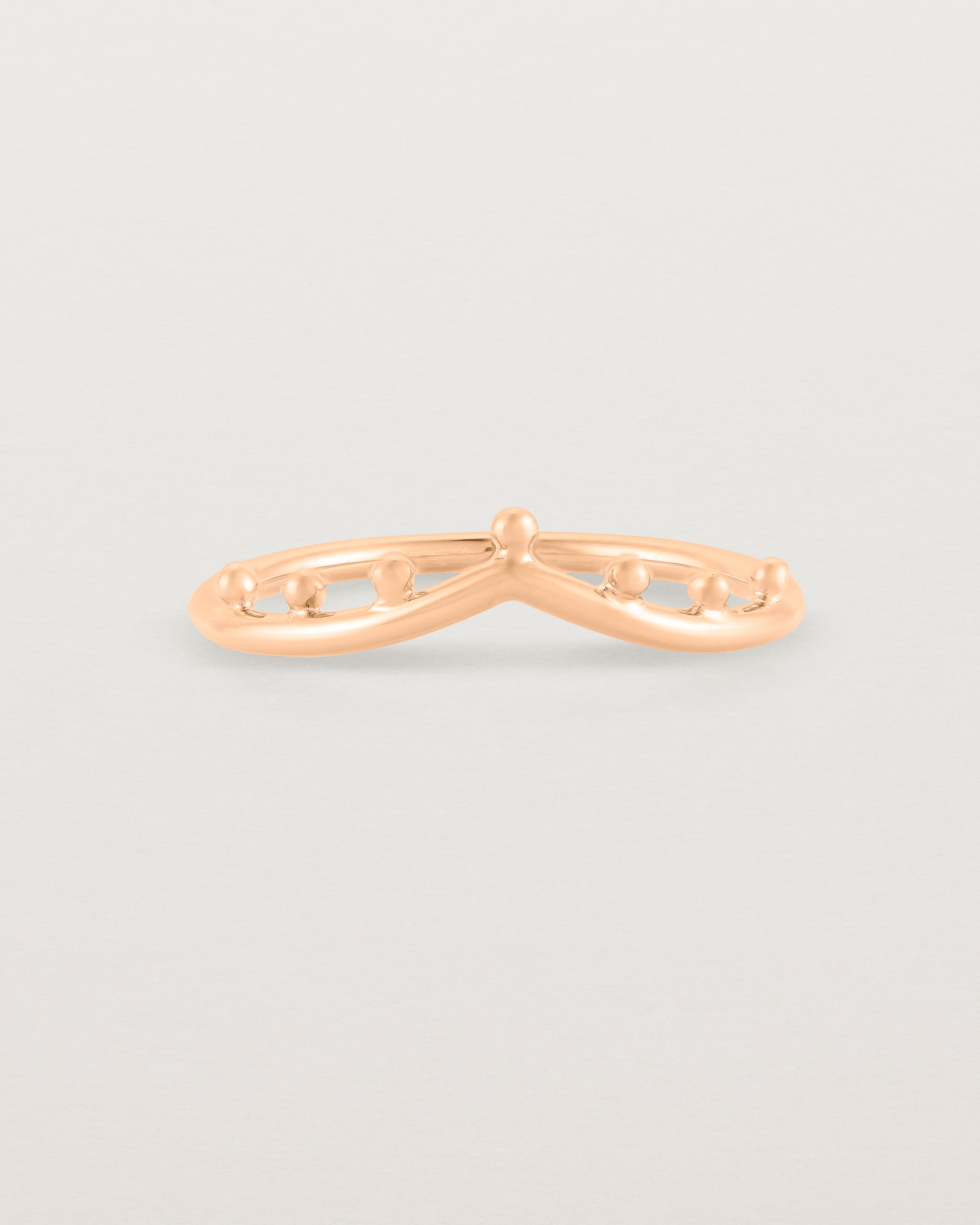 Front view of the Dotted Gentle Point Ring in Rose Gold.