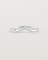 Front view of the Dotted Gentle Point Ring in White Gold.