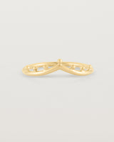 Front view of the Dotted Gentle Point Ring in Yellow Gold.