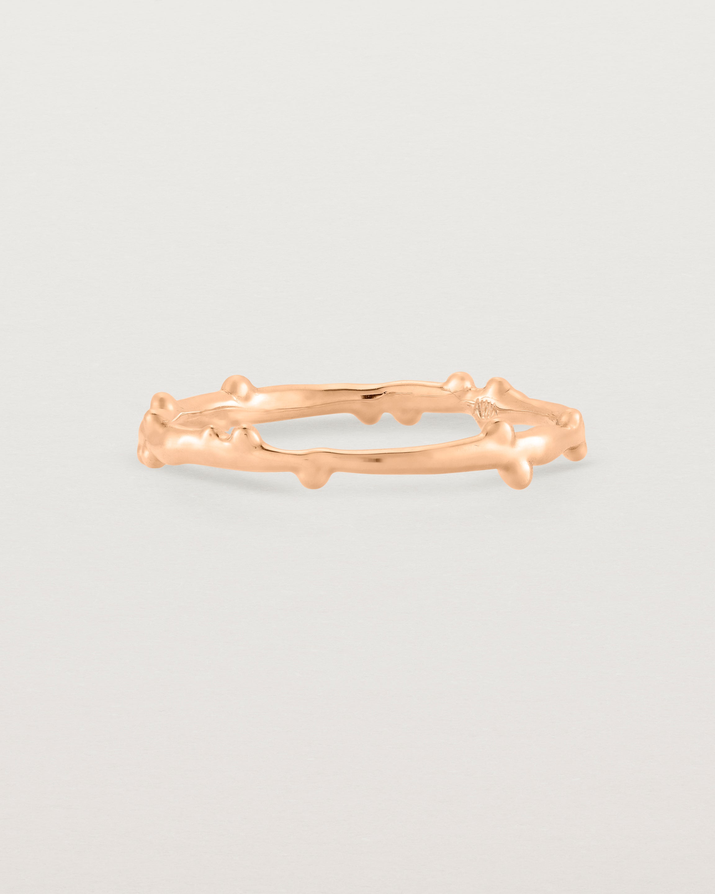Front view of the Dotted Organic Stacking Ring in Rose Gold.
