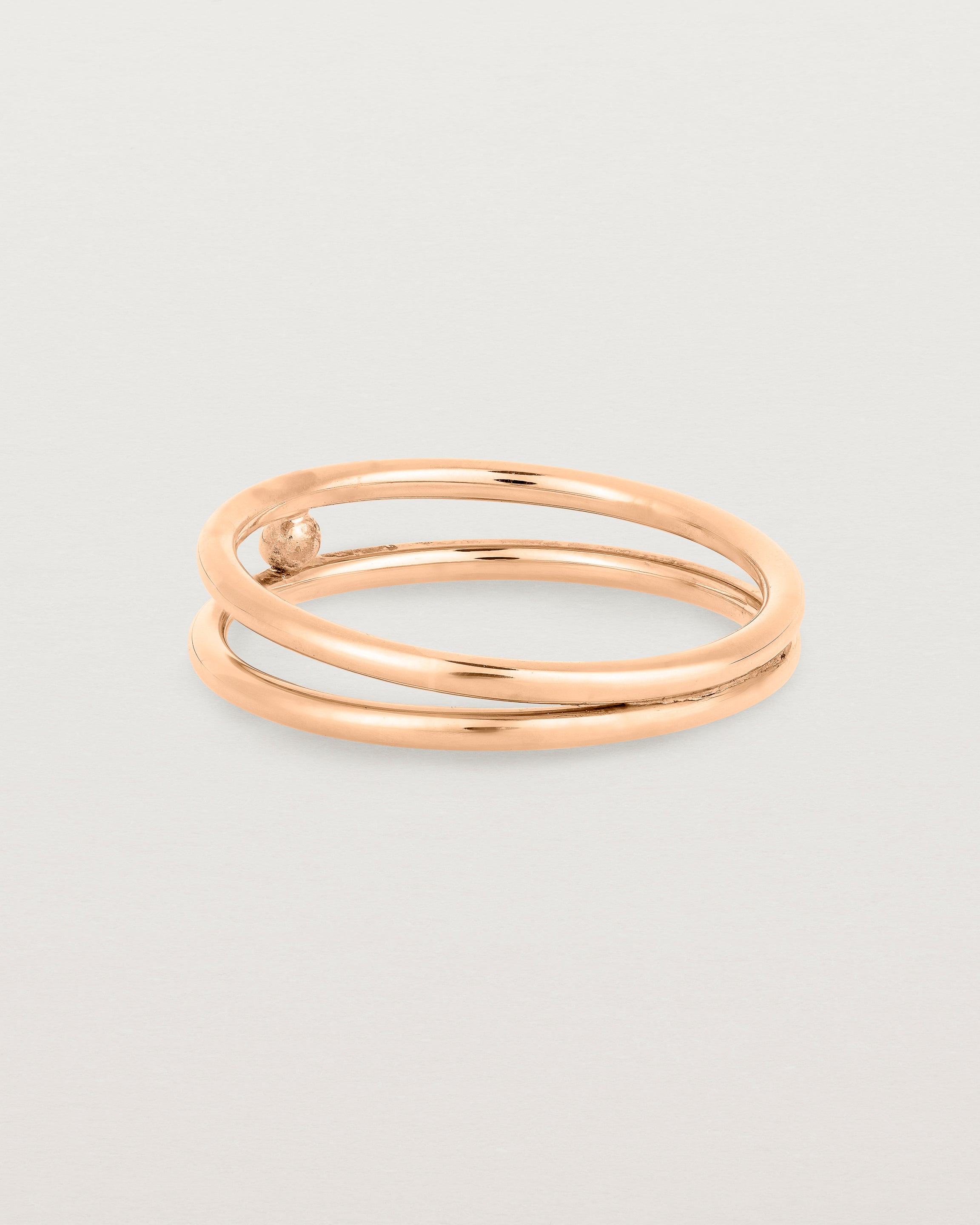 Back view of the Double Reliquum Ring in Rose Gold.
