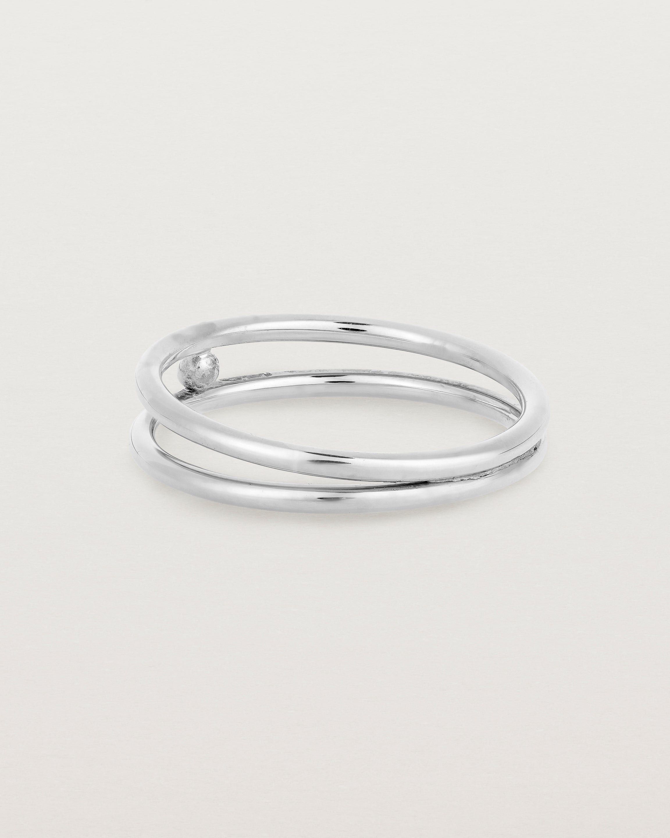 Back view of the Double Reliquum Ring in Sterling Silver.