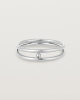Front view of the Double Reliquum Ring in Sterling Silver.