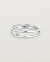 Angled view of the Double Reliquum Ring in Sterling Silver.
