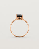 Standing view of the Fei Ring | Black Spinel in Rose Gold.