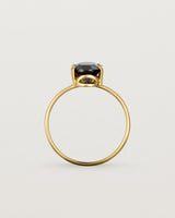 Standing view of the Fei Ring | Black Spinel in Yellow Gold.