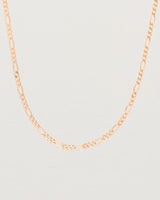 Close up of the Figaro Chain Necklace | Bold in Rose Gold.