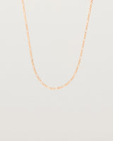 Front view of Close up of the Figaro Chain Necklace | Bold in Rose Gold.