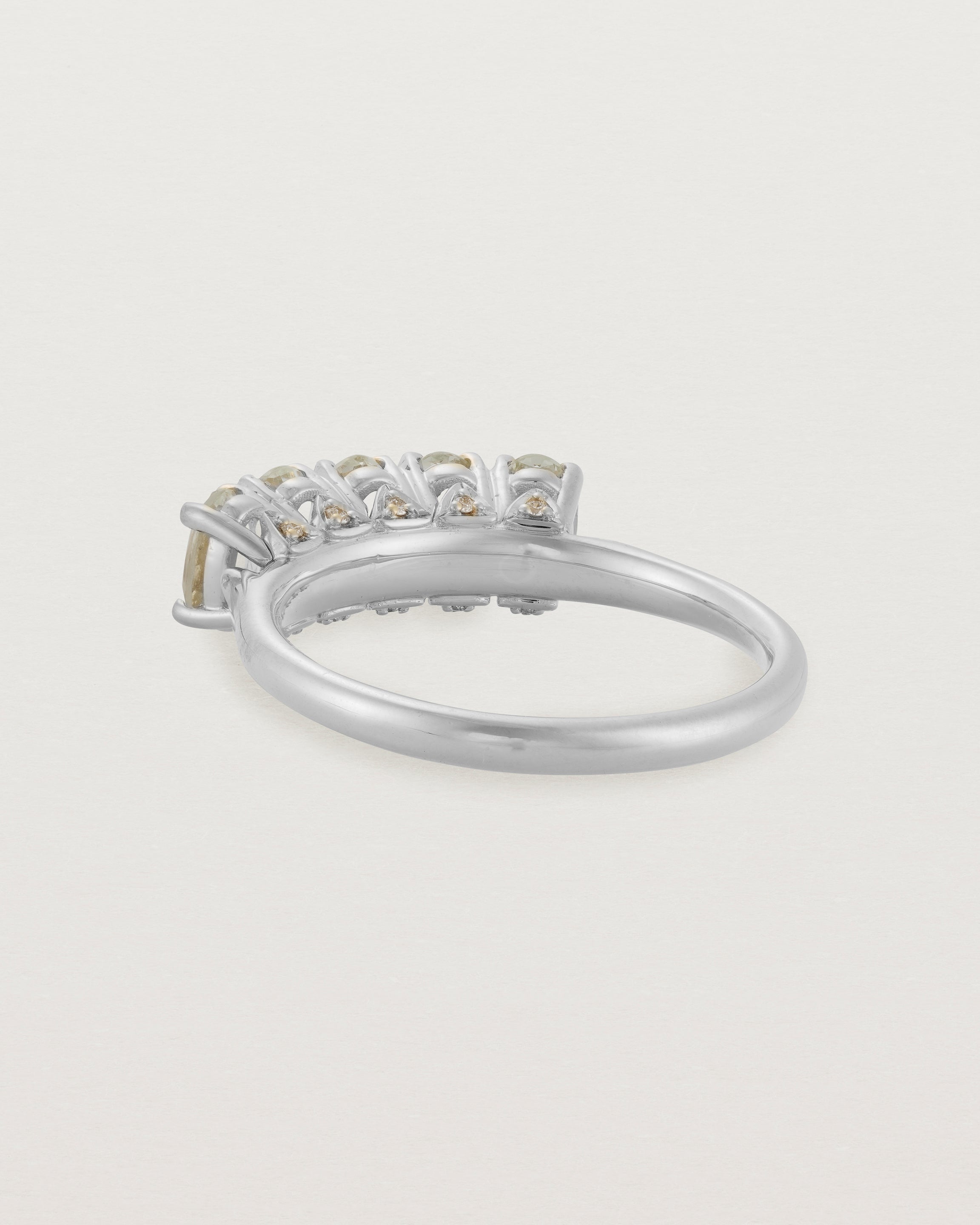 Back view of the Fiore Wrap Ring | Green Amethyst | White Gold.