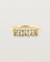 Front view of the Fiore Wrap Ring | Green Amethyst | Yellow Gold.