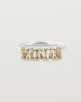 Front view of the Fiore Wrap Ring | Green Amethyst | White Gold.