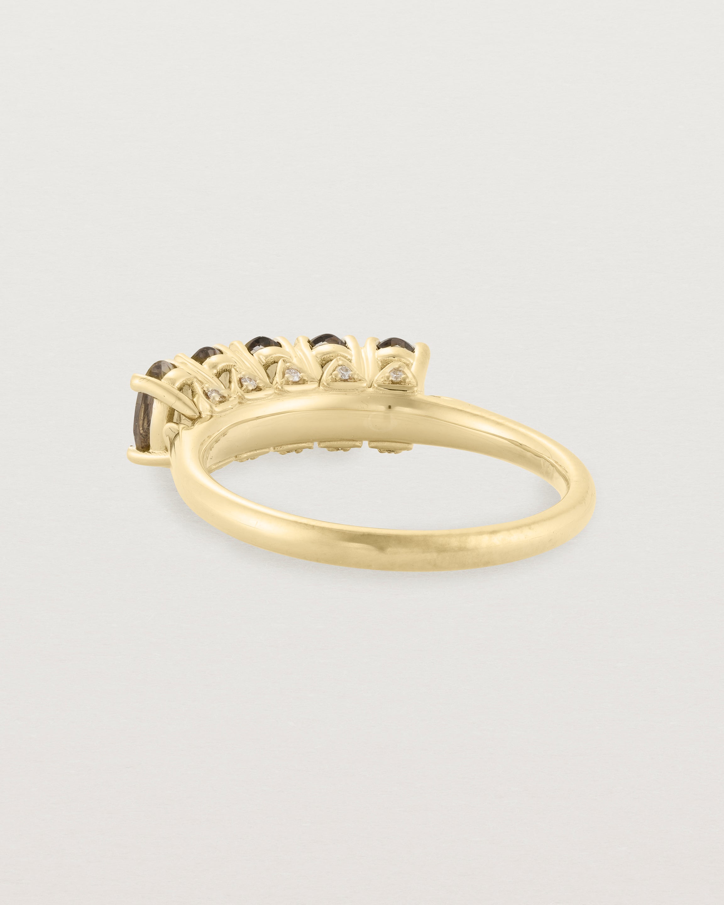 Back view of the Fiore Wrap Ring | Smokey Quartz | Yellow Gold.