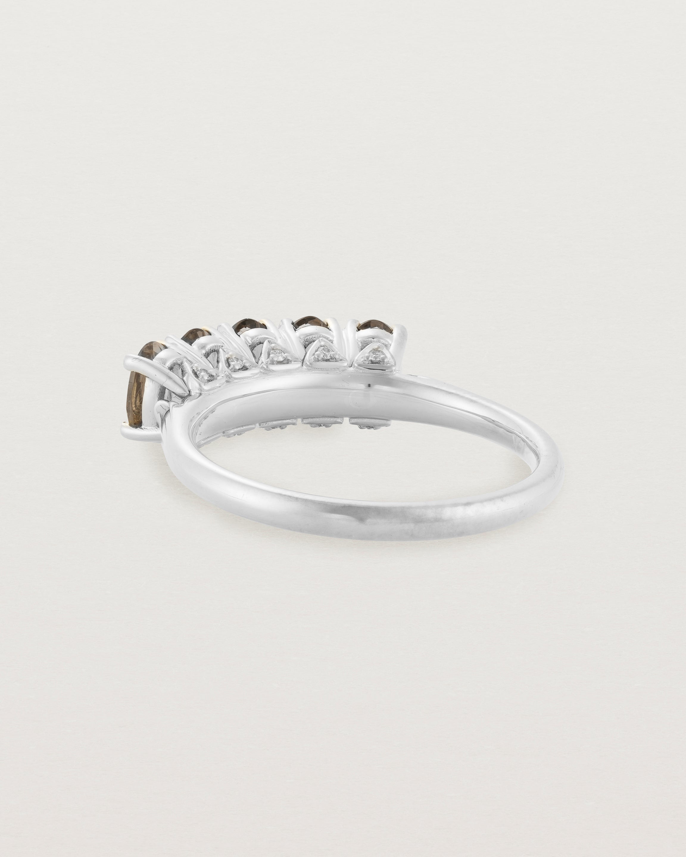 Back view of the Fiore Wrap Ring | Smokey Quartz | White Gold.