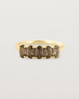 Front view of the Fiore Wrap Ring | Smokey Quartz | Yellow Gold.