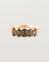 Front view of the Fiore Wrap Ring | Smokey Quartz | Rose Gold.