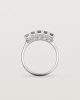 Standing view of the Fiore Wrap Ring | Smokey Quartz | White Gold.