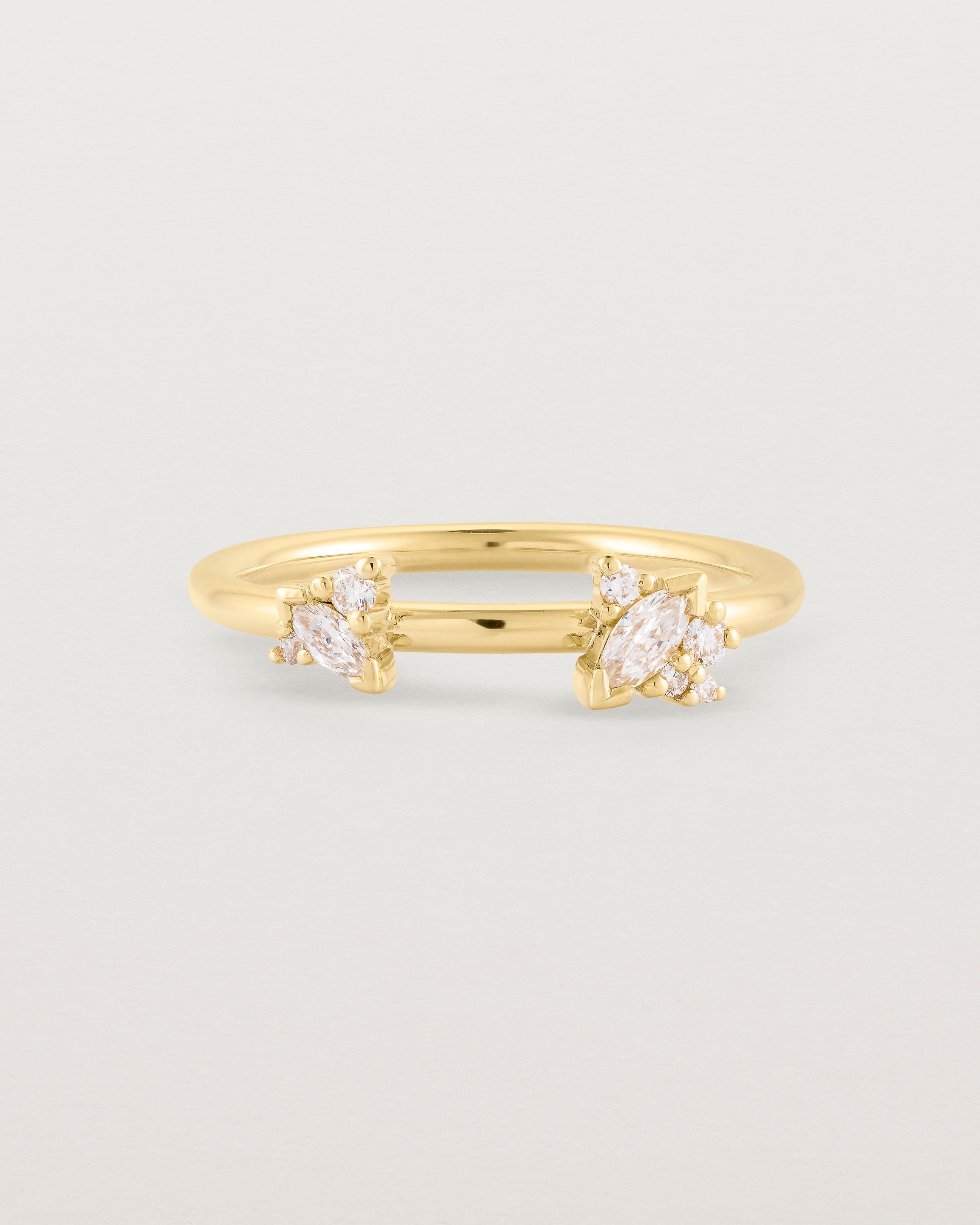 Front view of the Freya Cluster Ring | Diamonds in Yellow Gold.
