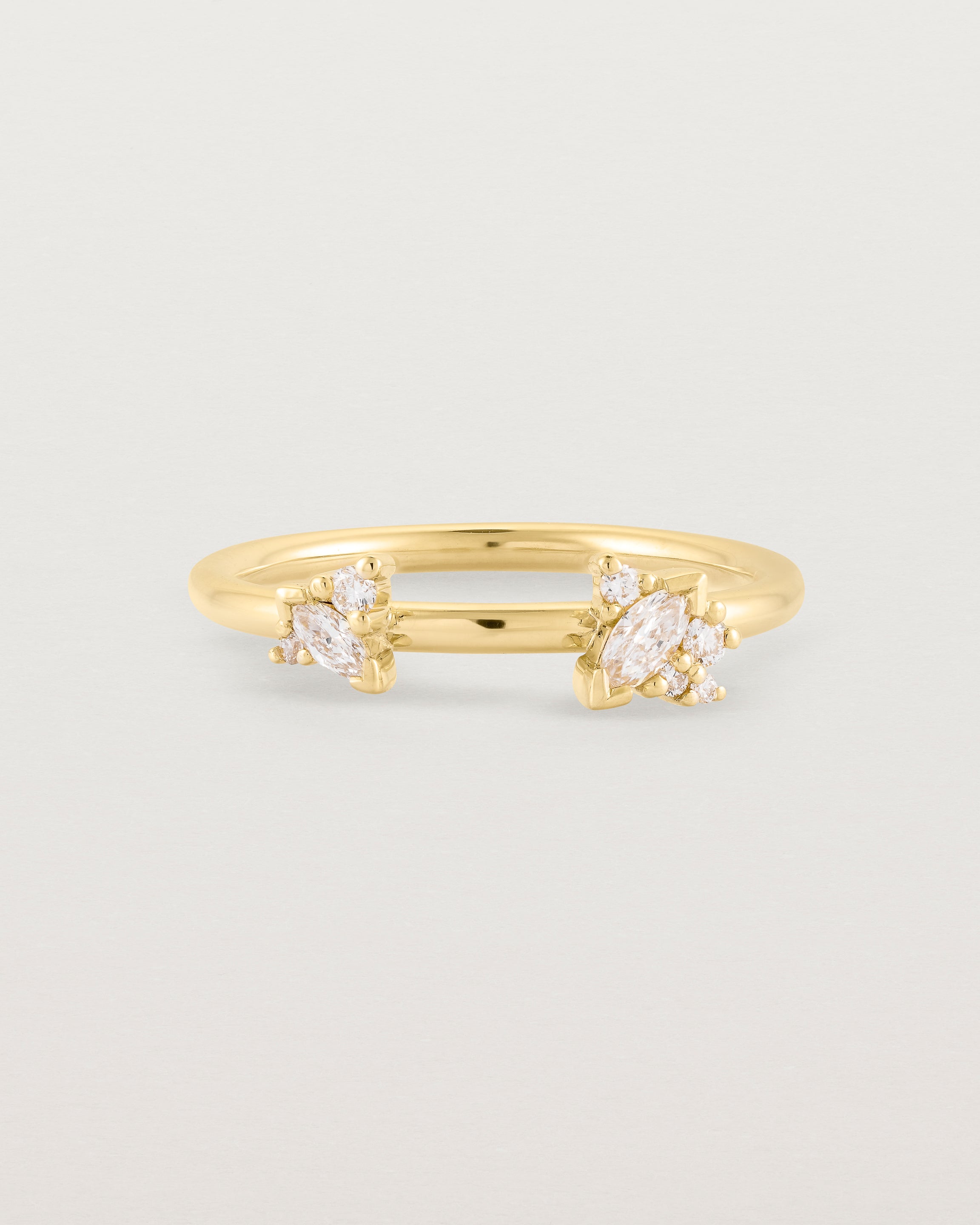 Front view of the Freya Cluster Ring | Diamonds in Yellow Gold.