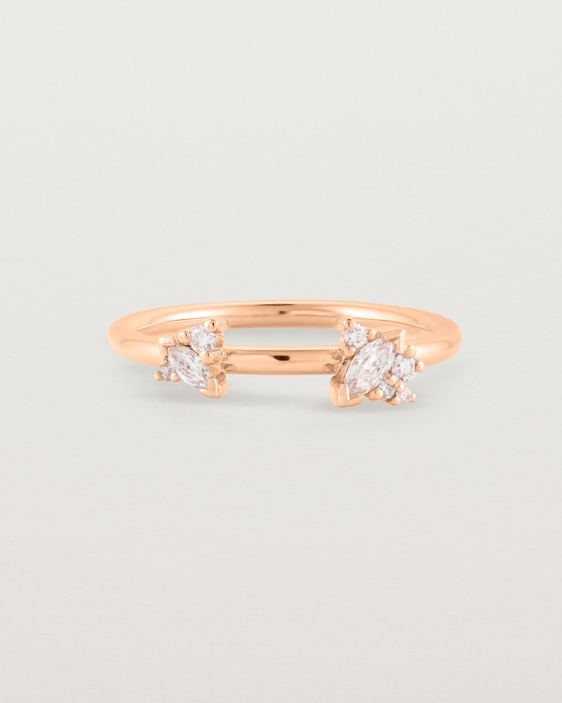 Front view of the Freya Cluster Ring | Diamonds in Rose Gold.