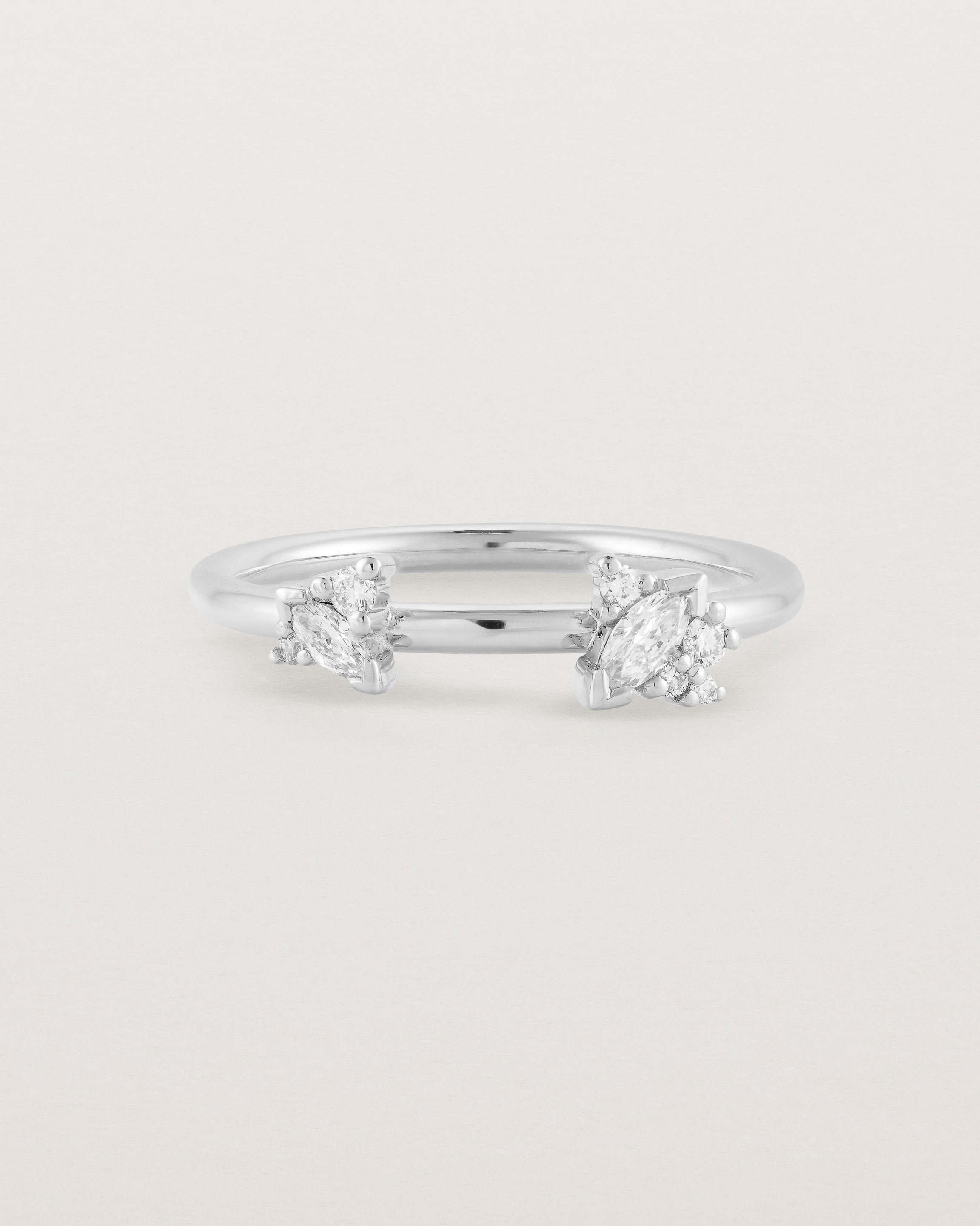 Front view of the Freya Cluster Ring | Diamonds in White Gold.